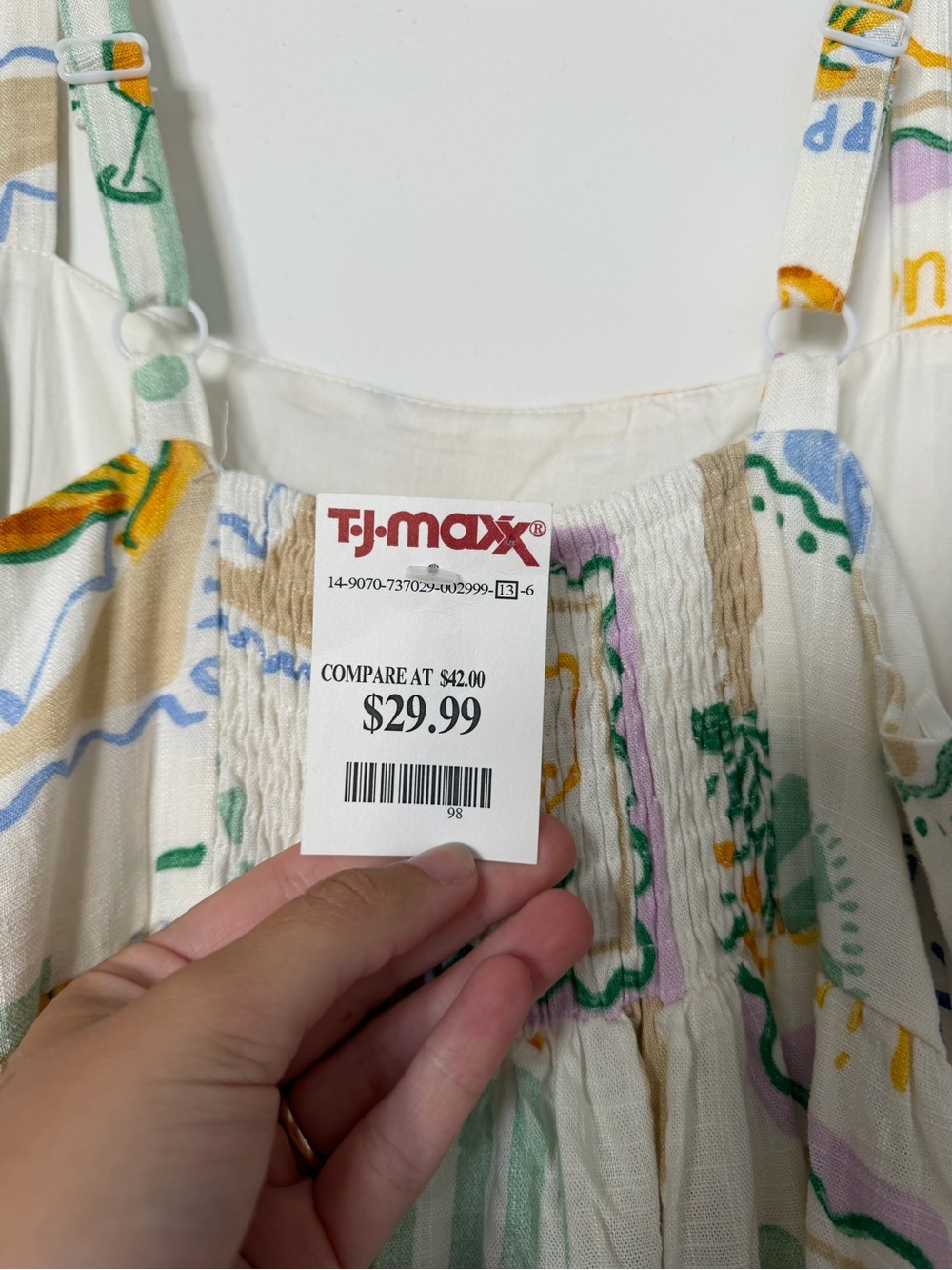 T.J.Maxx White Maxi Dress with Yellow Lemon Print - Picture 4 of 7